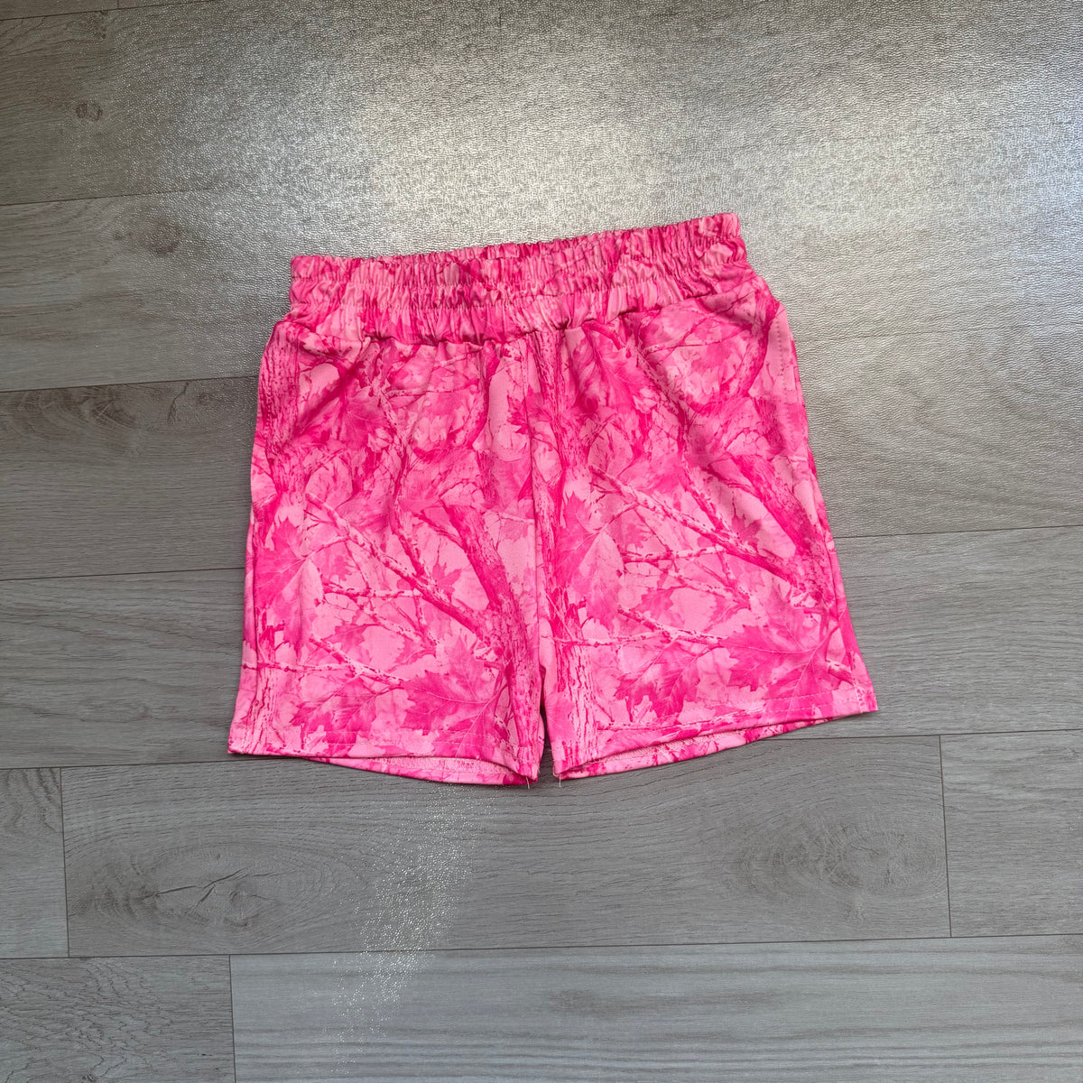 8.6 SS0993 Preorder Pink Branch Print Girls Bottom Pockets Shorts