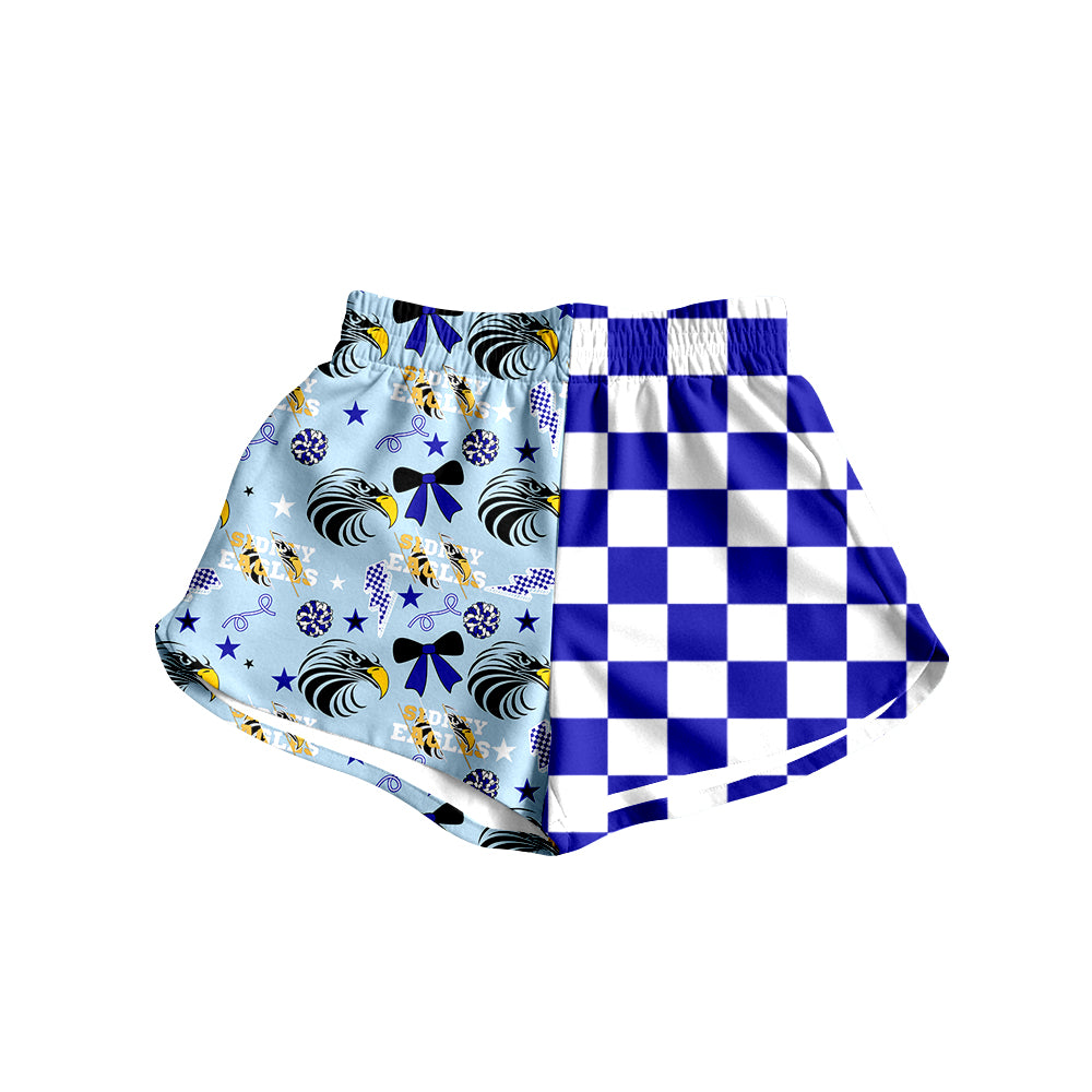 (Custom Design Preorder MOQ 5)  Teams Sidney Eagles Bows Plaid Print Girls & Woman Sports Bottom Shorts