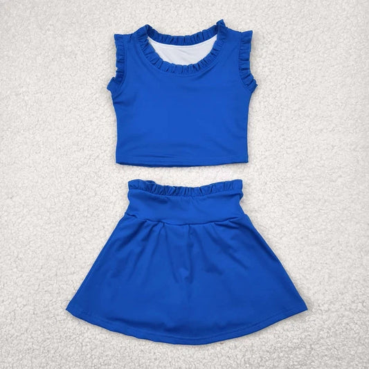 Baby Girls Royal Blue Tank Top with Skort Actie Outfit Yoga Wear