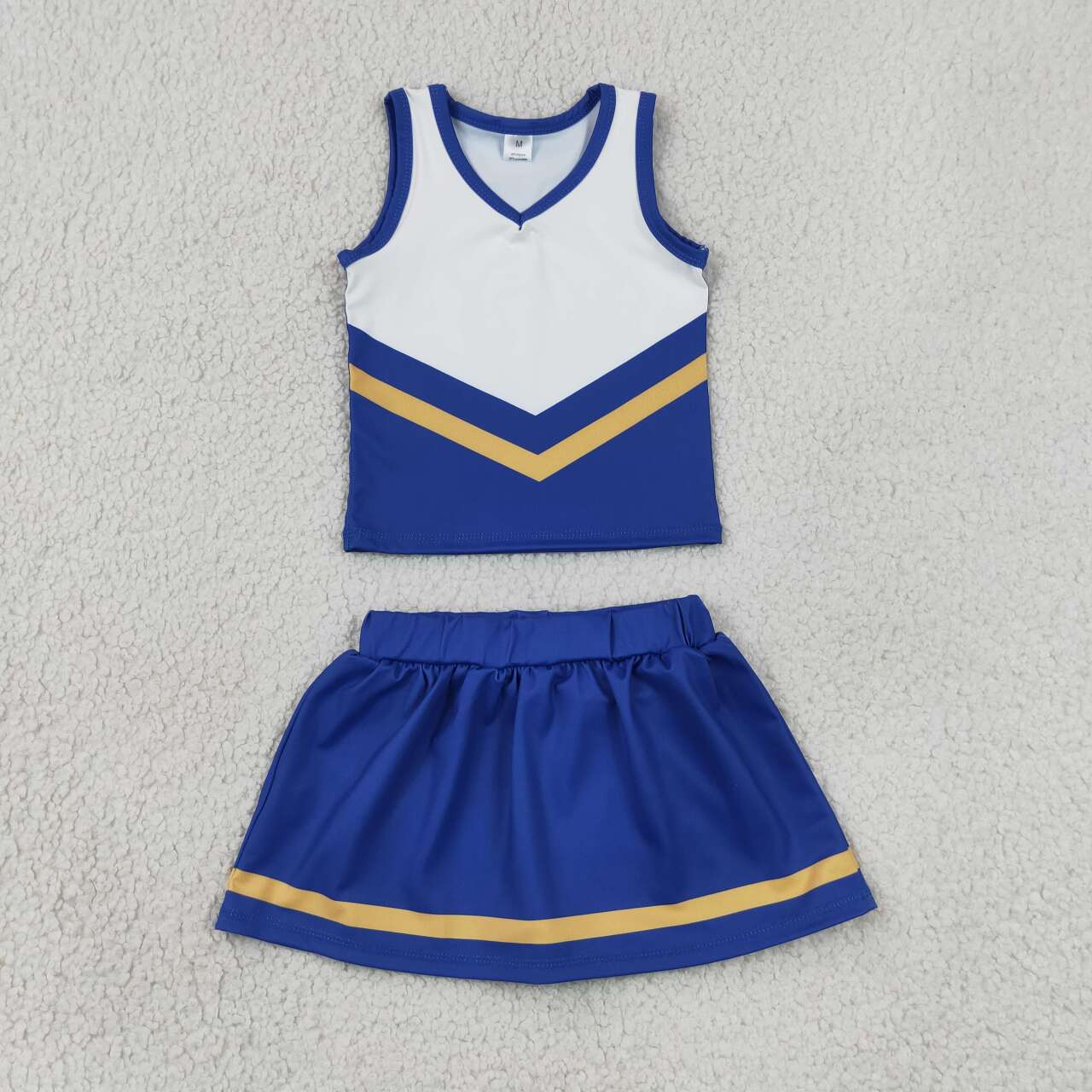 Kids Girls Royalblue Golden Team Active Tank Top + Skort Outfit