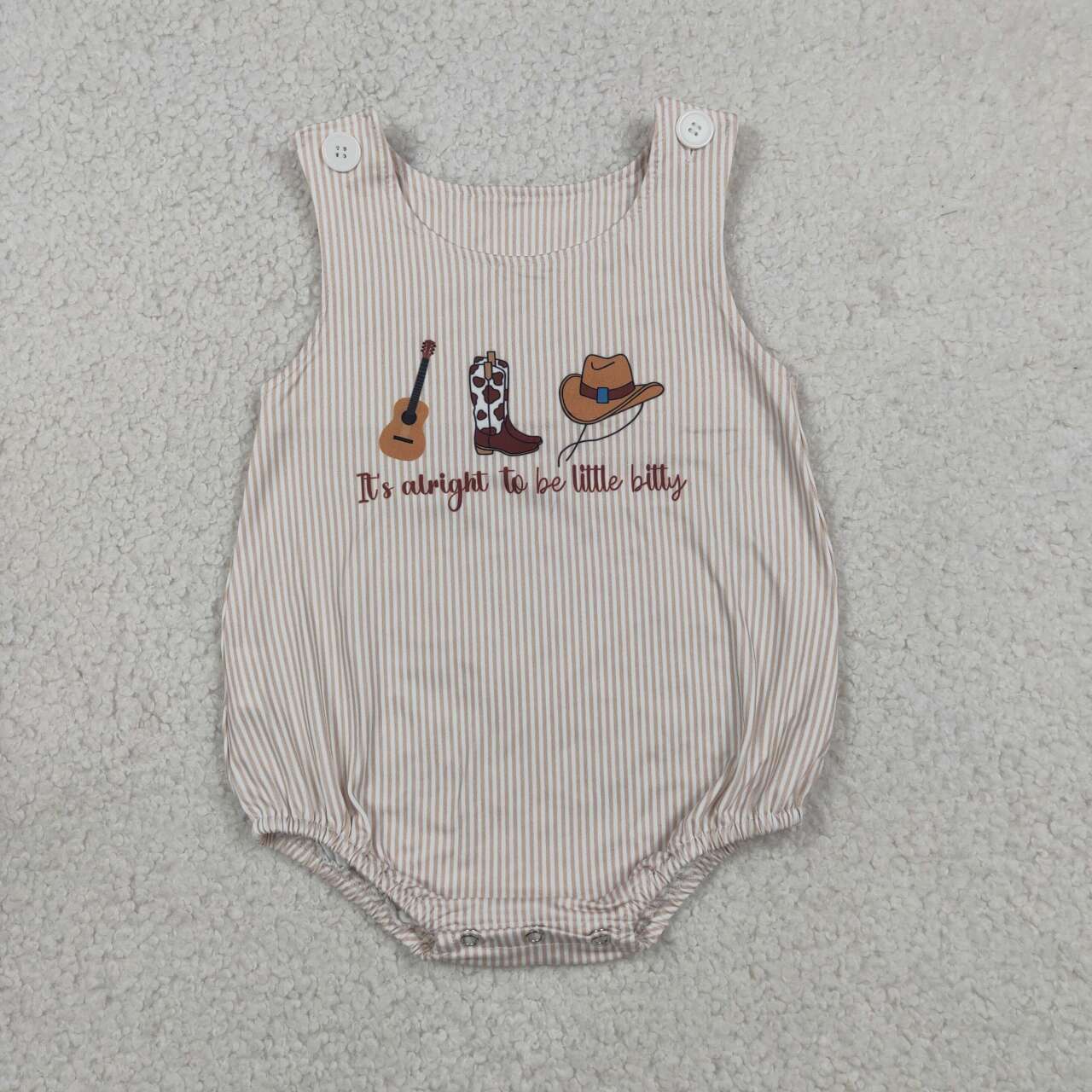 It's Alright To be Little Bitty Baby Boys Sleeveless Bubble Romper