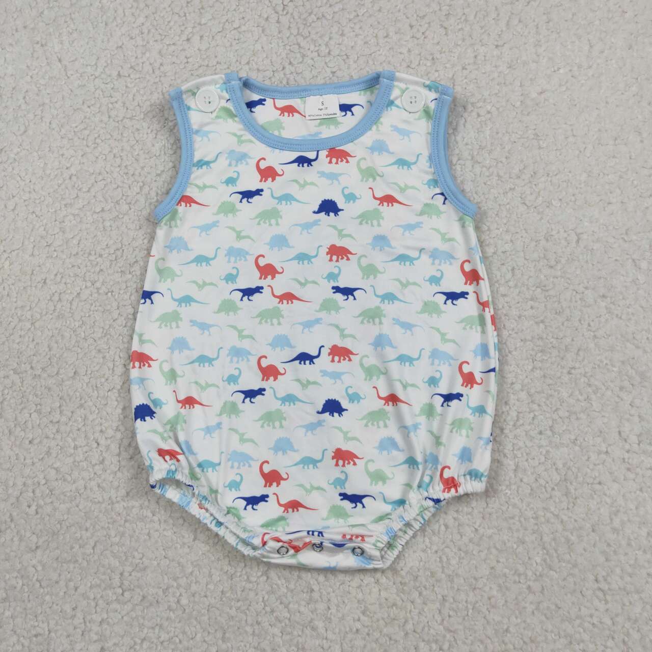 Baby Boys dinosaur Sleeveless Bubble Romper