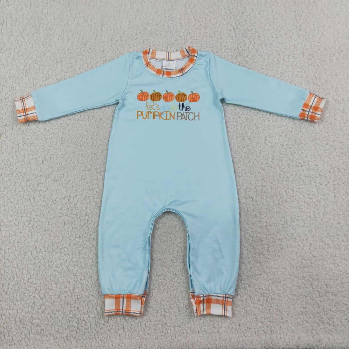 Baby Boys Embroidery Pumpkin Patch Long Sleeve Romper
