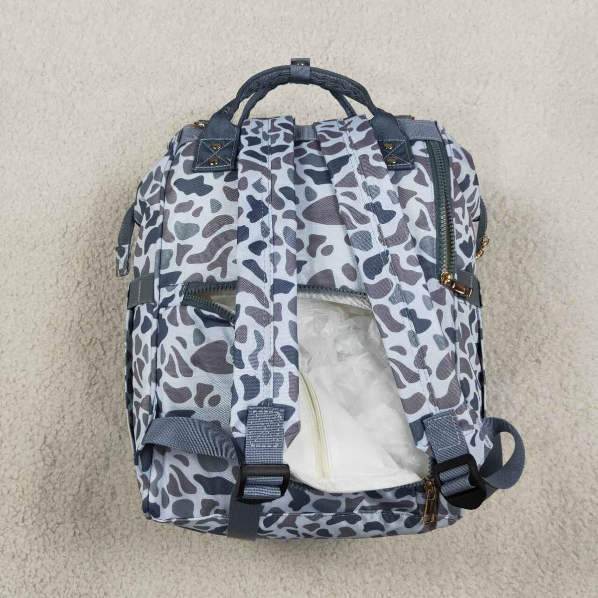 BA0406 Grey Camo Hunting Print Adult Baby Diaper Bags
