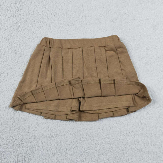 GLK0107 Khaki Cotton Baby Girls Bottom Skort