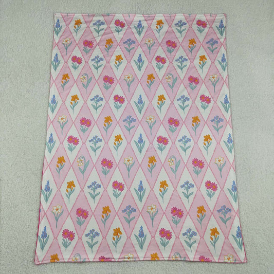 BL0233 Baby Toddler Girls Flowers Blanket