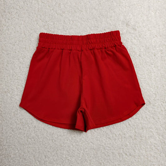 SS0901 Red Active Kids Girls Bottom Shorts