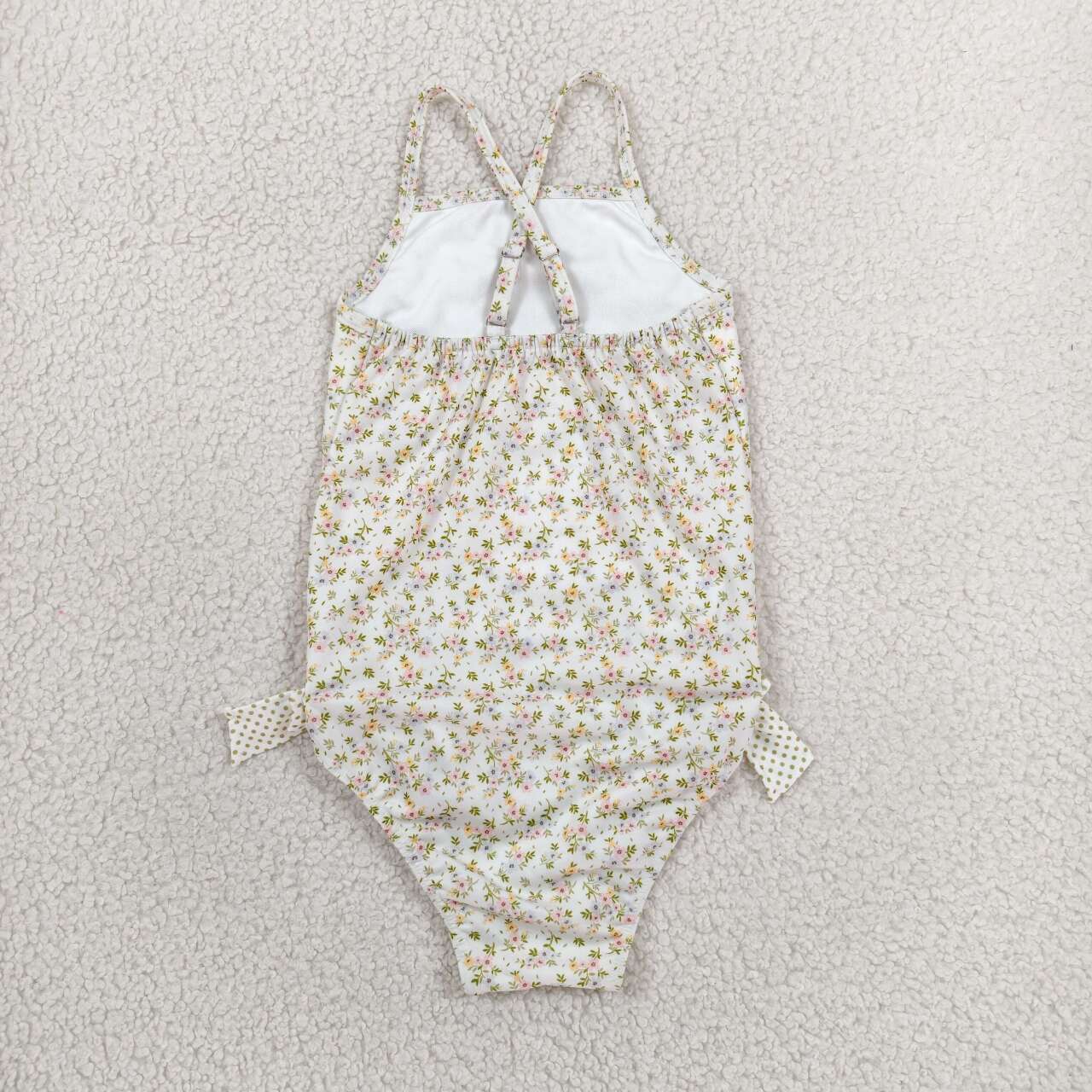 Baby Girls Floral Swimsuit Wirh Bow