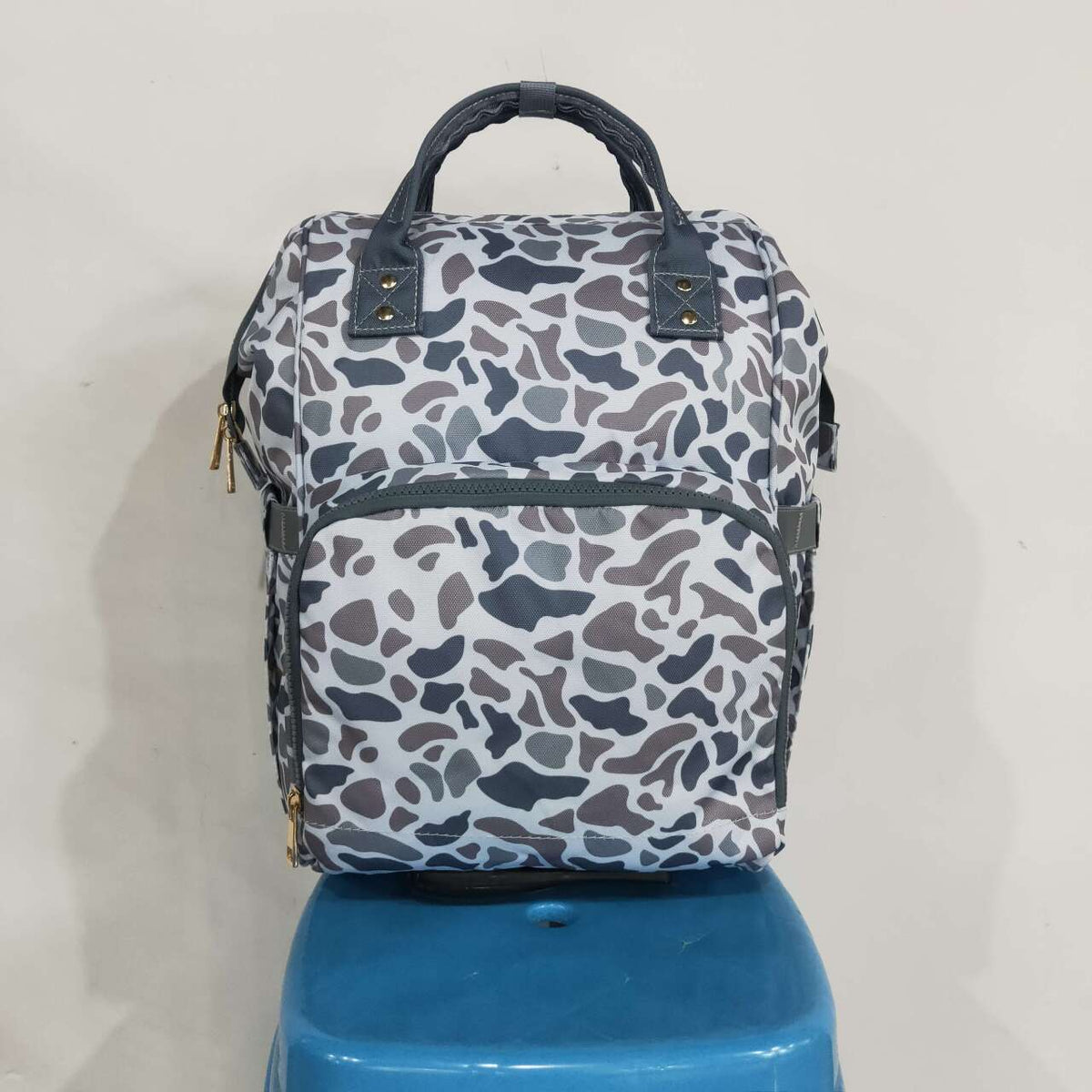 BA0406 Grey Camo Hunting Print Adult Baby Diaper Bags