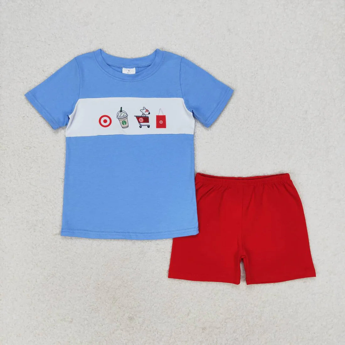 Baby Girls Boys Coffee Cart Summer Sibling Rompers Clothes Set