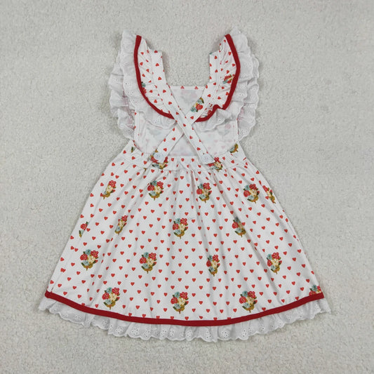 Baby Girls Hearts Dogs Flowers Valentines Pockets Knee length Dresses