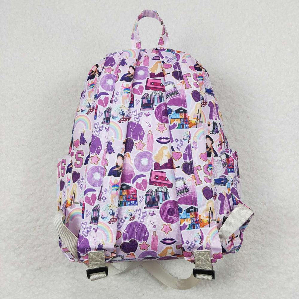 Baby Kids Girls Purple Color Singer Backpack Back Bags