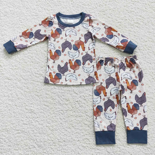 Baby Boys  Chicken Egg Long Sleeve Pajama Set