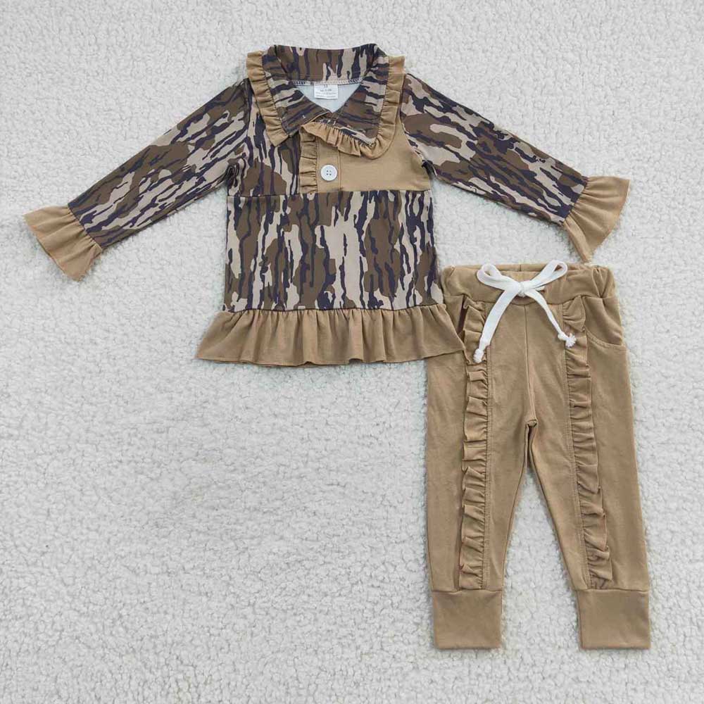 Sibling Baby Girls  Boys Camo Pullover Top with Jogger Pants Outfit