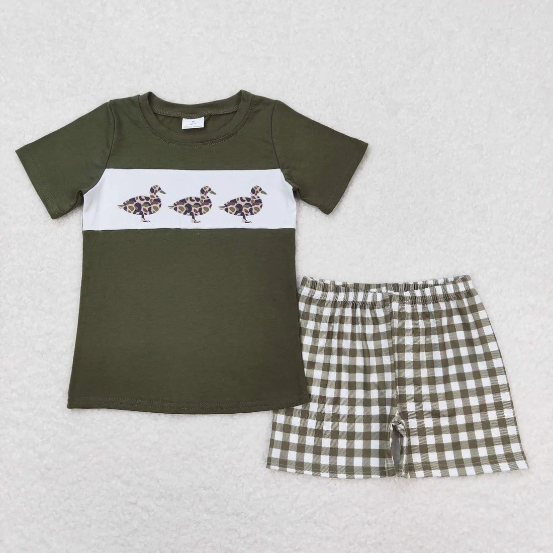 Baby Girls Leopard Duck Sibling Summer Shorts Outfits Clothes Set