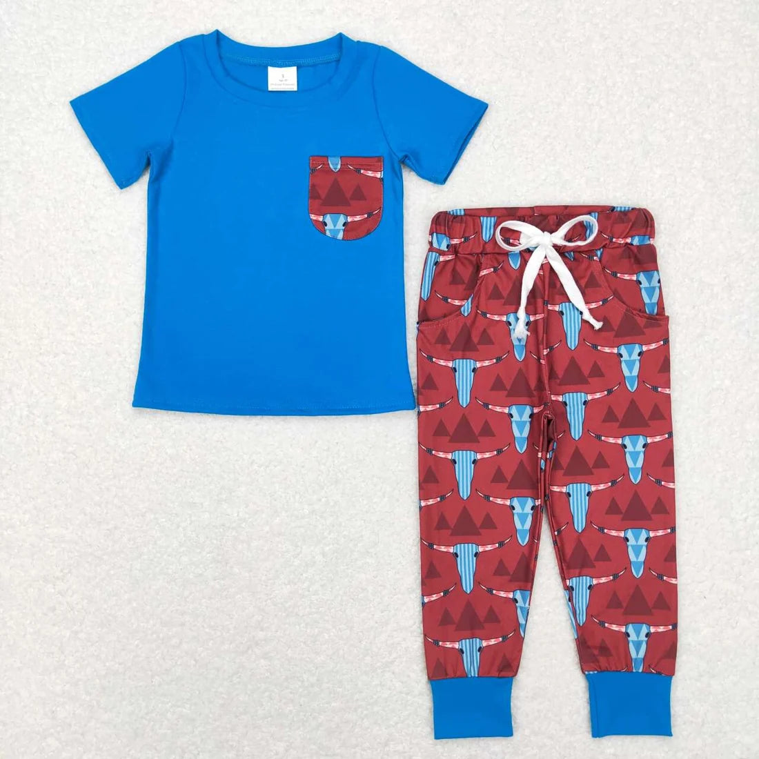Baby Boys Western Short Sleeve Cpa Aztec Pocket Shirt Pants Outfit