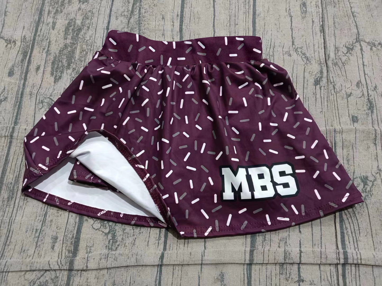 (Custom Design Preorder MOQ 5) Adult Teams MBS Wine Sprinkles Woman Summer Bottom Yoga Skort