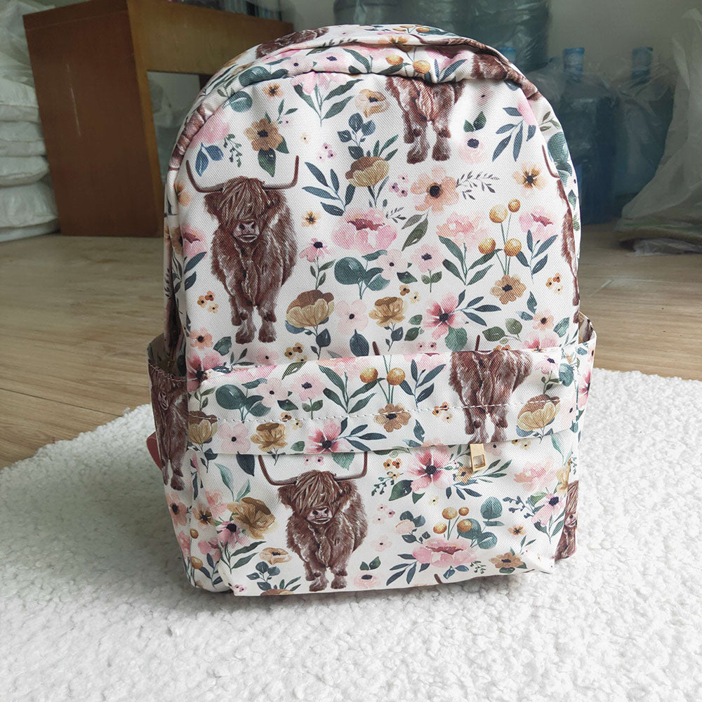 Western cow pink flower back bags