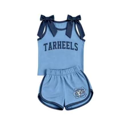 (Custom Design Preorder MOQ 5) Sport Teams Girls Tarheels Shorts Outfit