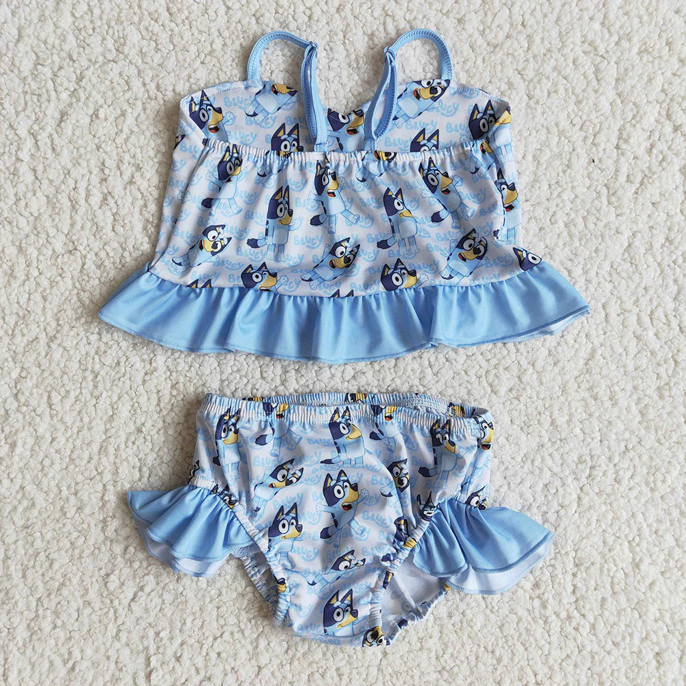 Baby Girls cartoon dog 2pcs swimsuits