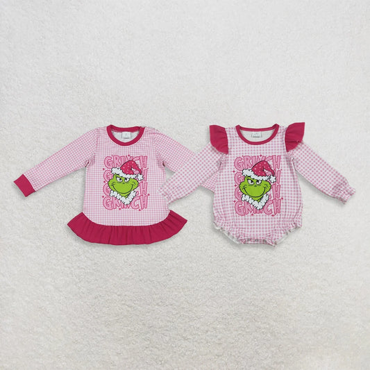 Sibling Baby Girls Colorful Flowers Leaves Fall Ruffle Pant Rompers