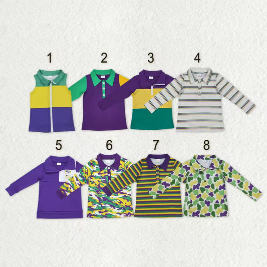 Sibling Baby Boys Mardigras Button Zipper Pullovers Top