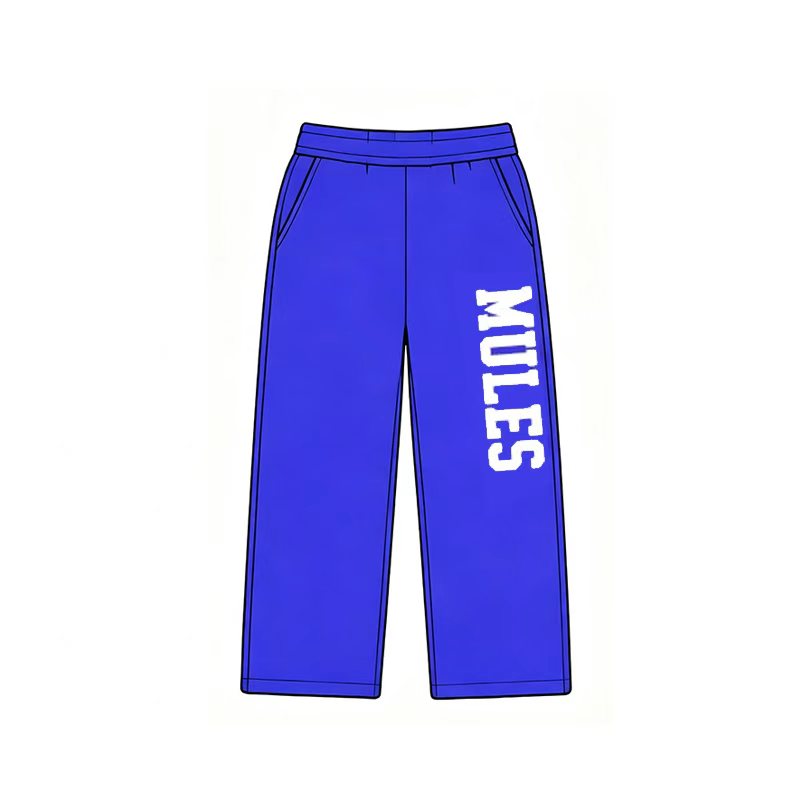 (Custom Design Preorder MOQ 5) Teams Mules Blue Print Kids & Adult Bottom Pants