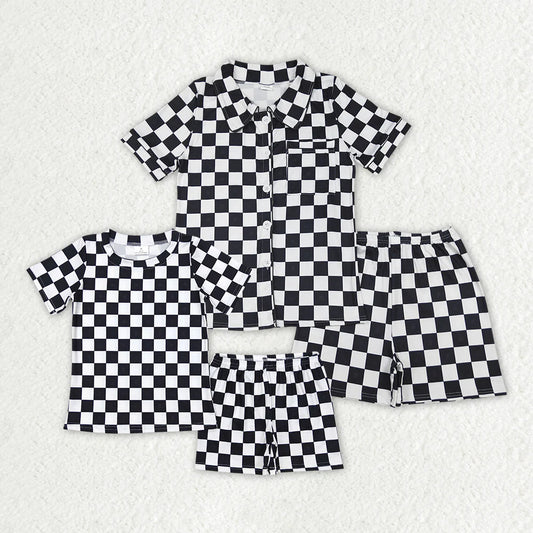 Mommy & Me Black Checkerboard Pajama Set