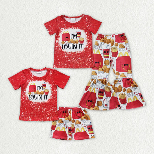 Sibling Baby Girls Boys Scips Summer Bell Bottom Pants Set and Shorts Outfit