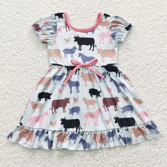 Baby Girls Animal Farm Knee Length Dresses 5.5