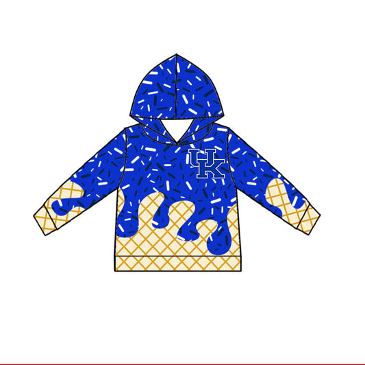 (Custom Design Preorder MOQ 5) Baby Boys Blue Drip Sprinkles UK Team Hoodies Top