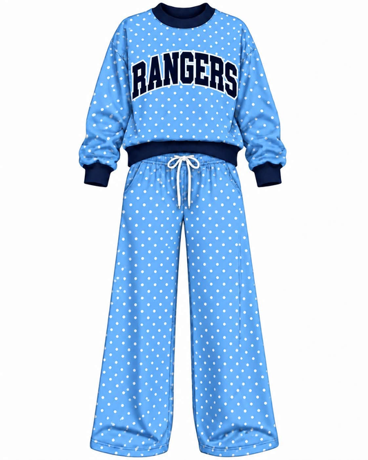 Preorder( 5  MOQ) Baby Girls  Ranesrs Blue Polka Dot Outfit