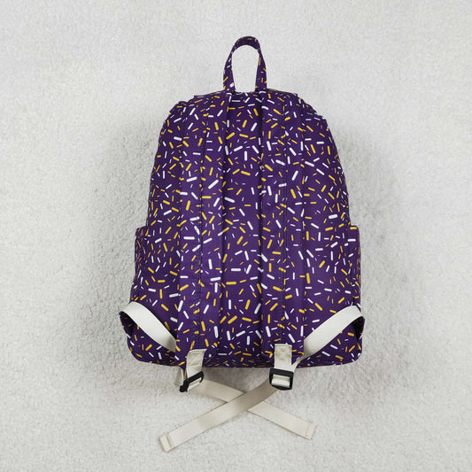 Baby Kids Purple Sprinkles Team Zipper School Back Bags