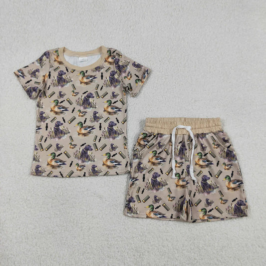 Baby Boys Ducks Calls Dogs Top Pockets Shorts Hunting Outfit