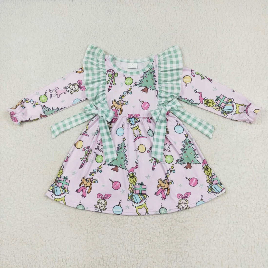 Baby Girls Christmas Pink Frog Sibling Romper Dresses Clothes Sets