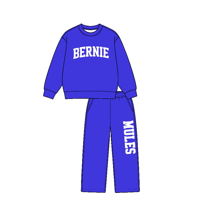 (Custom Design Preorder MOQ 5) Teams Bernie Top Mules Pants Boys Clothes Set