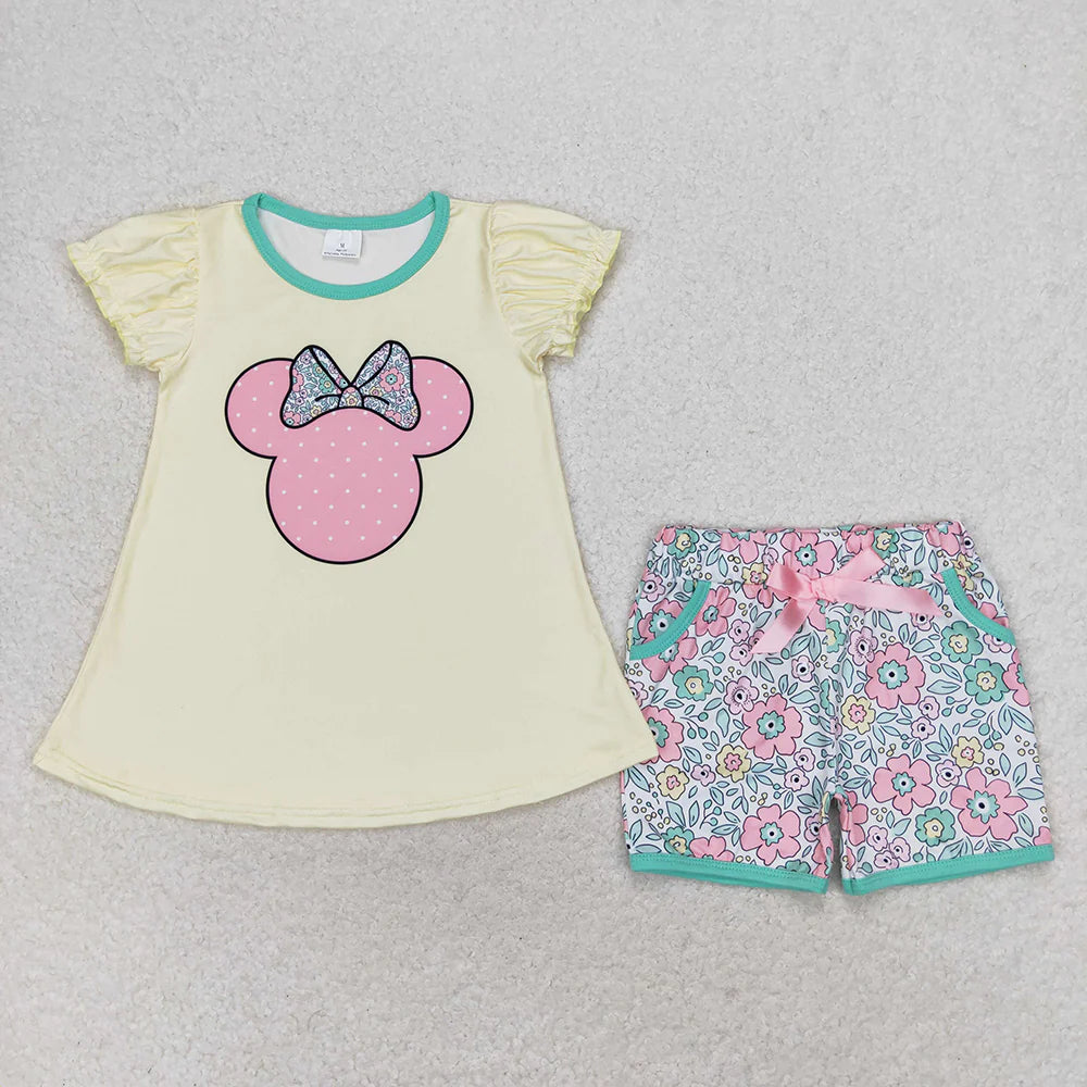 Sibling Baby Kids Mouse Head Shirt Top Shorts Clothes Sets Rompers