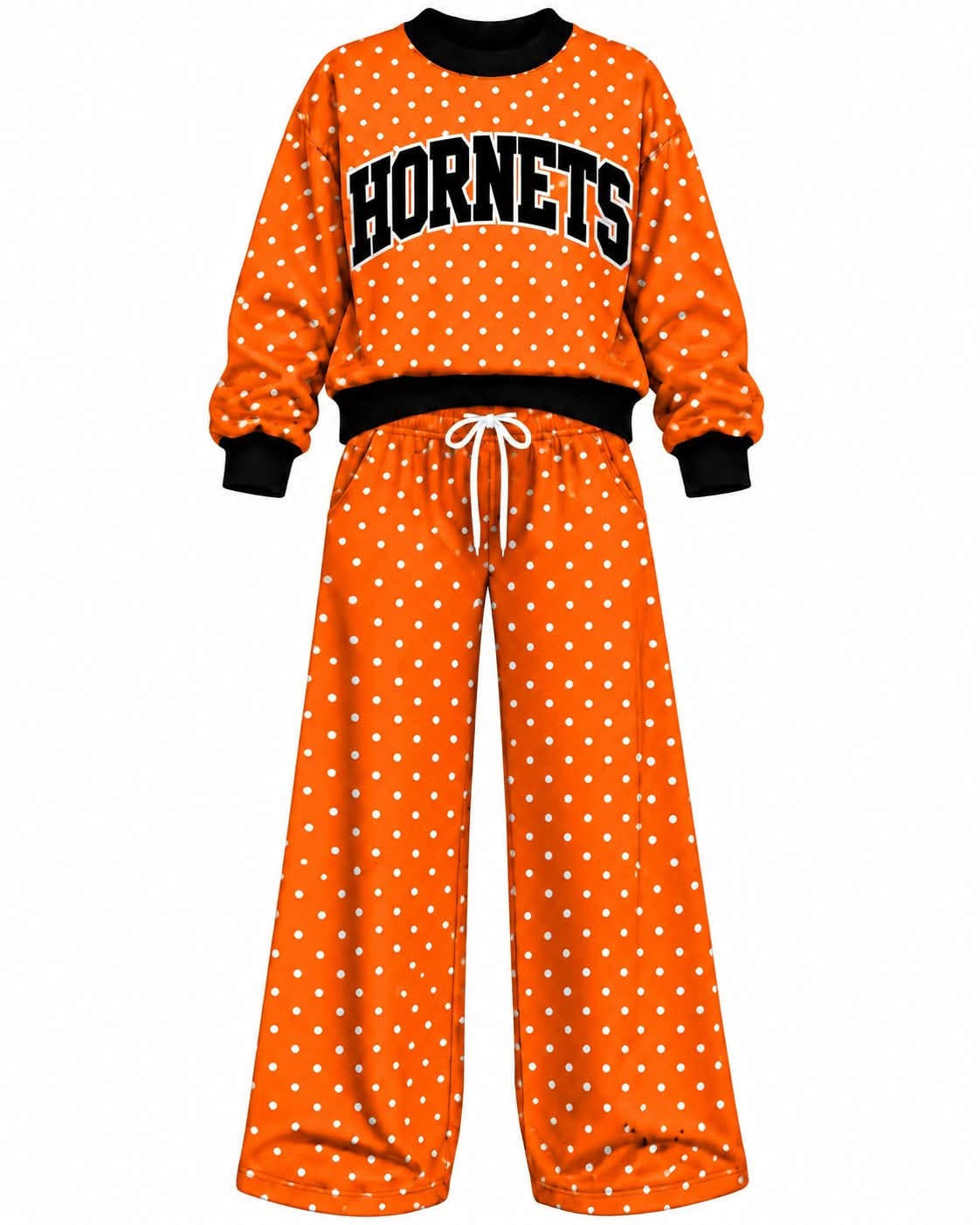 Preorder( 5  MOQ) Baby Girls Hornest Orange  Polka Dot Outfit