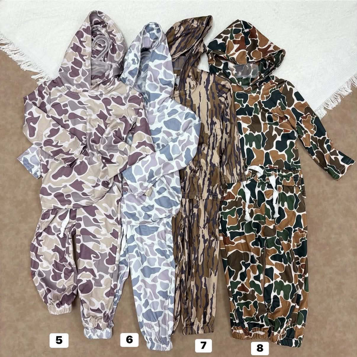 Sibling Toddler  Boys  Camo Hoodie Top Jogger Outfit