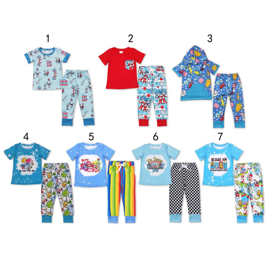 Sibling Baby Boys Cat Dr Reading Top Pants Outfit