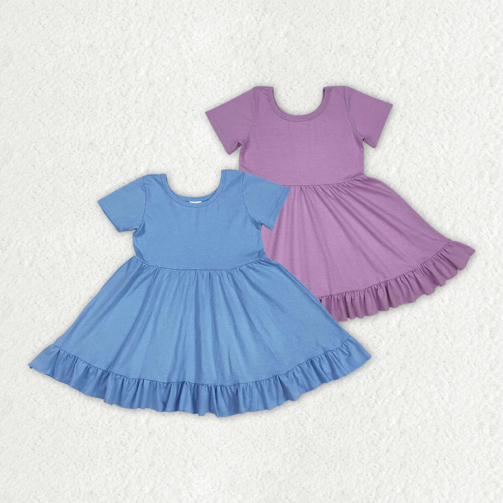 Sibling Baby Girls Cotton Twirl Ruffle Knee Length Dresses