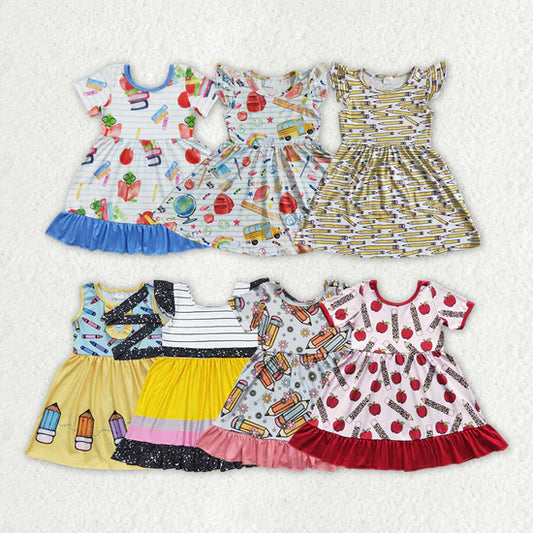 Sibling Baby Girls Back To School Knee Length Dresses