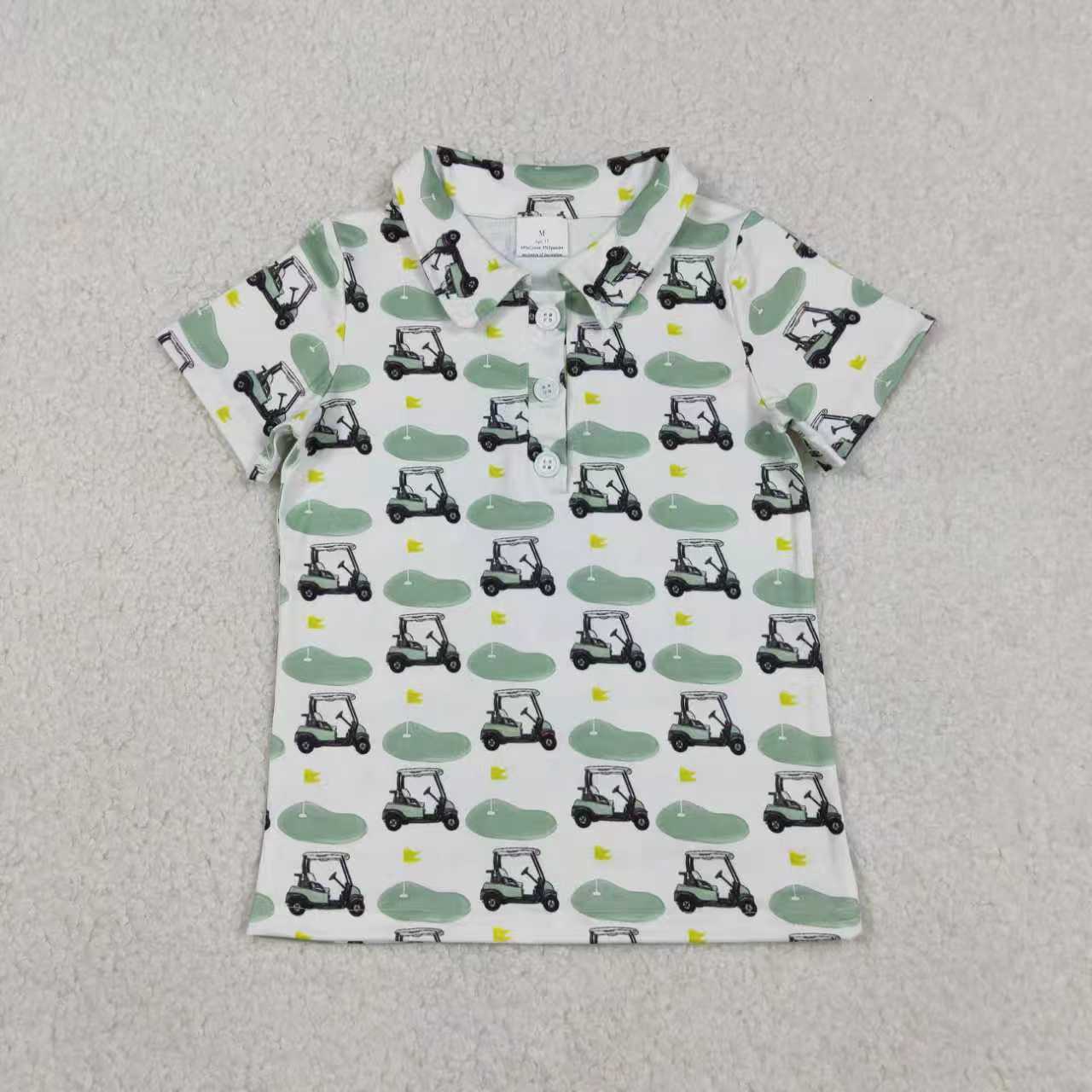 Sibling Baby Boys Golf Flags Button Polo Shirts Top
