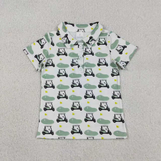 Sibling Baby Boys Golf Flags Button Polo Shirts Top