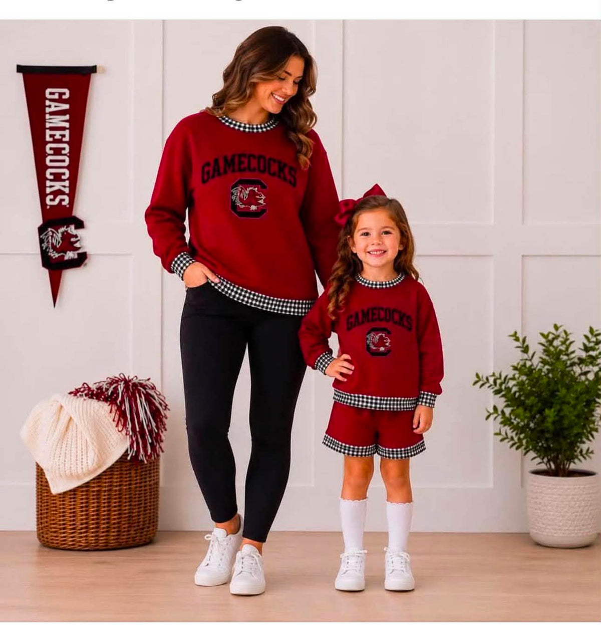 5 moq Custom Adult Size Women Football Team Gamecocks Long Sleeve Top