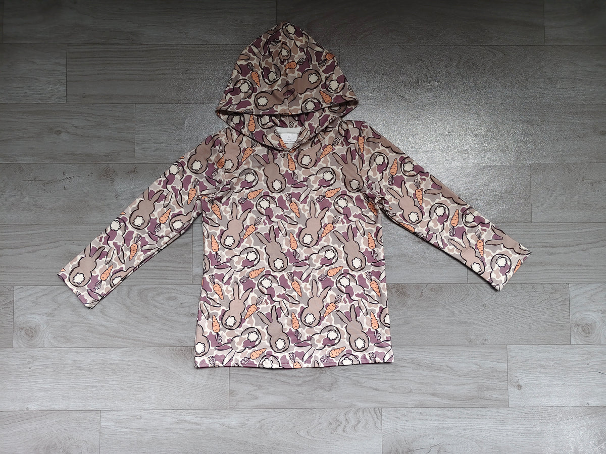 9.9 BT1965 Preorder Baby Boys Easter Camo Rabbit Long Sleeve Hoodie Top