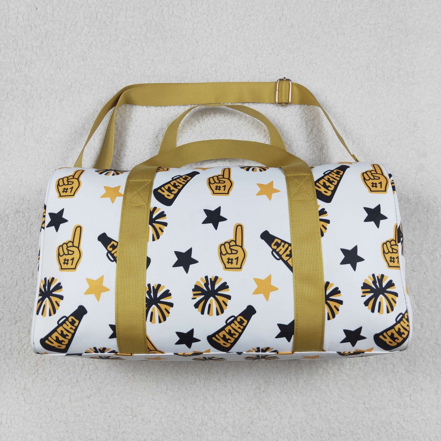 Adult Team Black Gold Cheer Fireworks Zipper Gym Bags