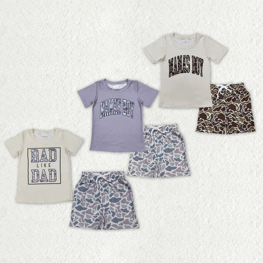 Sibling Southern Camo Mama's Boys Rad Like Dad Top Pockets Shorts Outfit