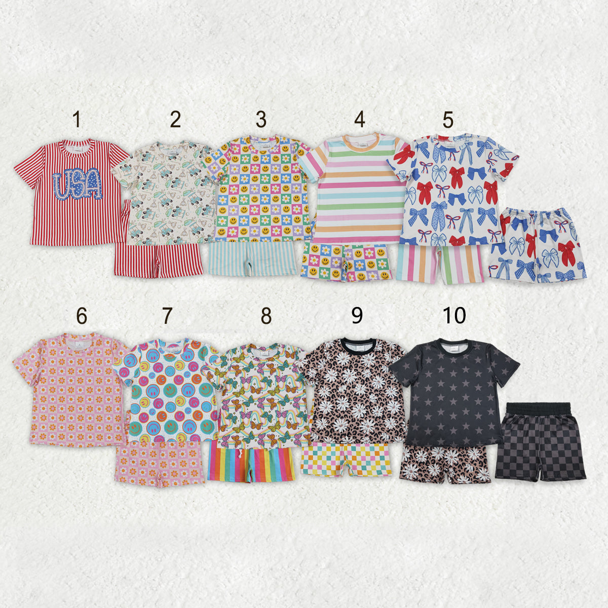 Sibling Baby Girls Short Sleeve Top Shorts Summer Clothes Sets