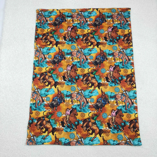 Baby Toddler  Western Horse Rodeos Minky Blankets
